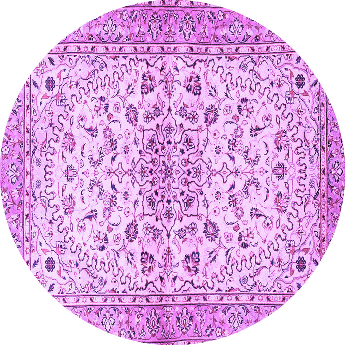 Round Persian Purple Traditional Rug, tr3110pur