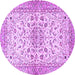 Round Persian Purple Traditional Rug, tr3110pur