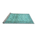 Sideview of Machine Washable Persian Light Blue Traditional Rug, wshtr3110lblu