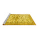 Sideview of Machine Washable Persian Yellow Traditional Rug, wshtr3110yw