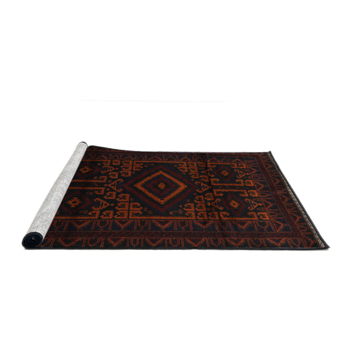 Sideview of Machine Washable Traditional Night Red Rug, wshtr3111