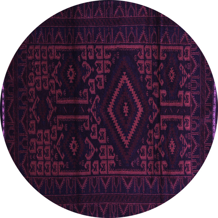 Round Machine Washable Persian Purple Traditional Area Rugs, wshtr3111pur