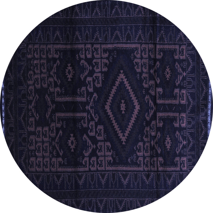Round Persian Blue Traditional Rug, tr3111blu