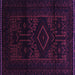 Square Machine Washable Persian Purple Traditional Area Rugs, wshtr3111pur