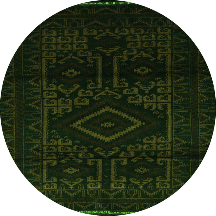 Square Persian Green Traditional Rug, tr3111grn