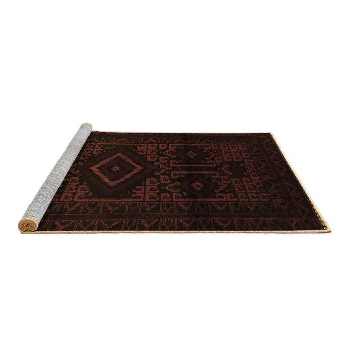Sideview of Machine Washable Persian Brown Traditional Rug, wshtr3111brn