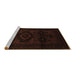 Sideview of Machine Washable Persian Brown Traditional Rug, wshtr3111brn