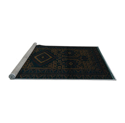 Sideview of Machine Washable Persian Light Blue Traditional Rug, wshtr3111lblu