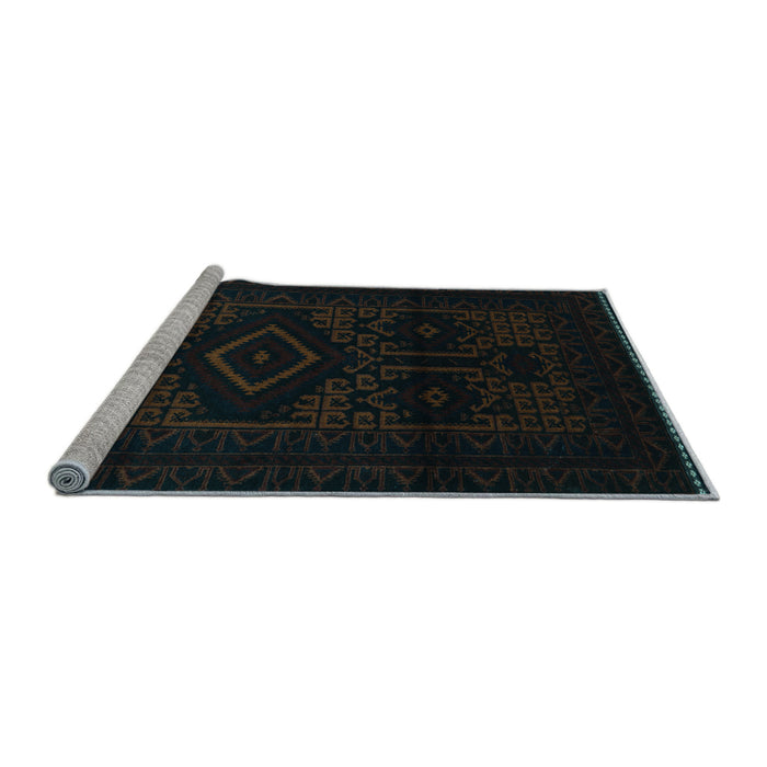 Sideview of Machine Washable Persian Light Blue Traditional Rug, wshtr3111lblu