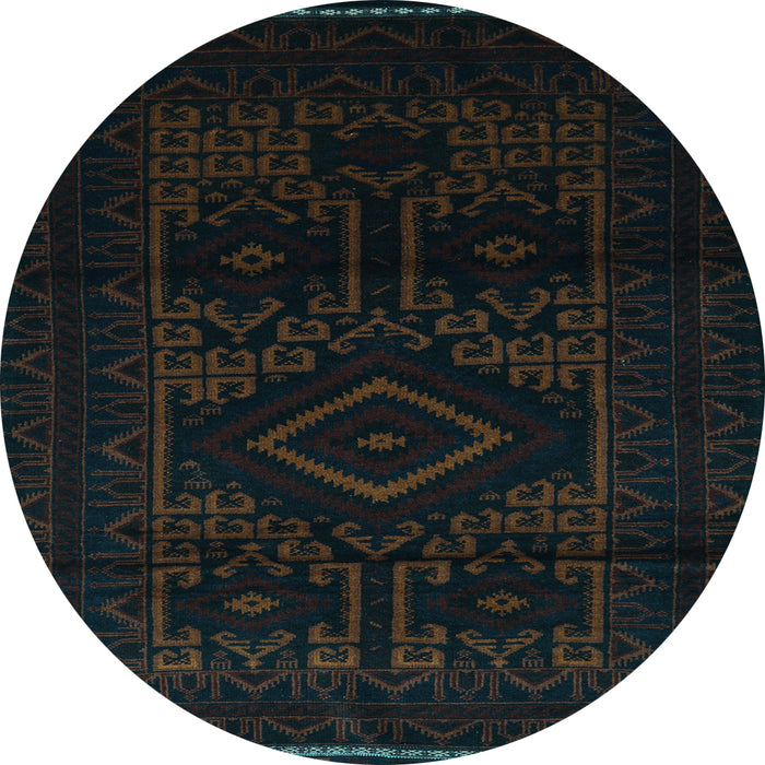 Round Persian Light Blue Traditional Rug, tr3111lblu
