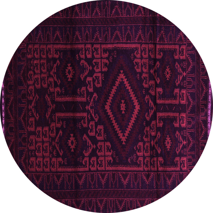 Round Machine Washable Persian Pink Traditional Rug, wshtr3111pnk