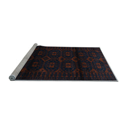 Sideview of Machine Washable Persian Light Blue Traditional Rug, wshtr3112lblu