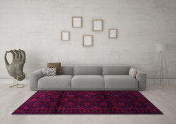 Machine Washable Persian Pink Traditional Rug in a Living Room, wshtr3112pnk