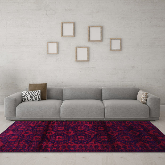 Machine Washable Persian Pink Traditional Rug in a Living Room, wshtr3112pnk