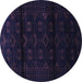 Round Persian Blue Traditional Rug, tr3112blu