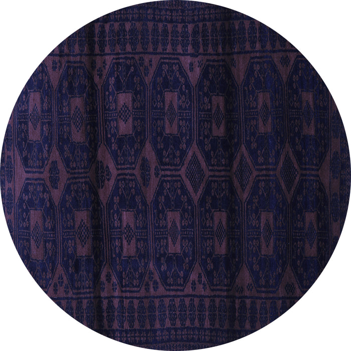 Round Machine Washable Persian Blue Traditional Rug, wshtr3112blu