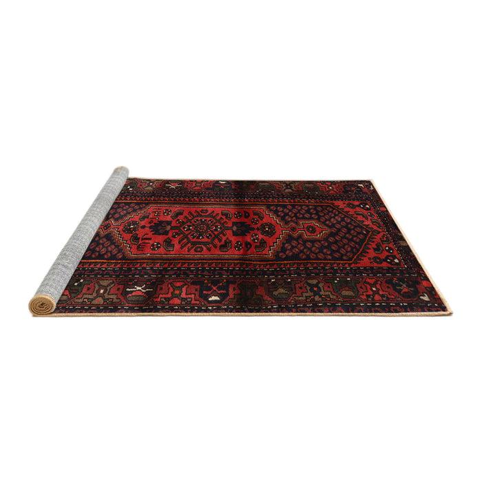 Sideview of Machine Washable Traditional Bakers Brown Rug, wshtr3113