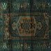Square Persian Turquoise Traditional Rug, tr3113turq