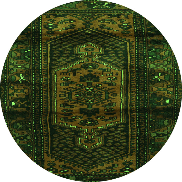 Square Persian Green Traditional Rug, tr3113grn