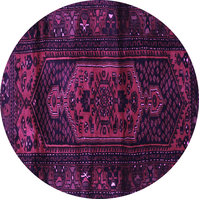 Round Persian Purple Traditional Rug, tr3113pur