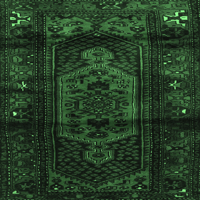 Square Persian Emerald Green Traditional Rug, tr3113emgrn