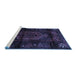 Sideview of Machine Washable Persian Blue Traditional Rug, wshtr3113blu