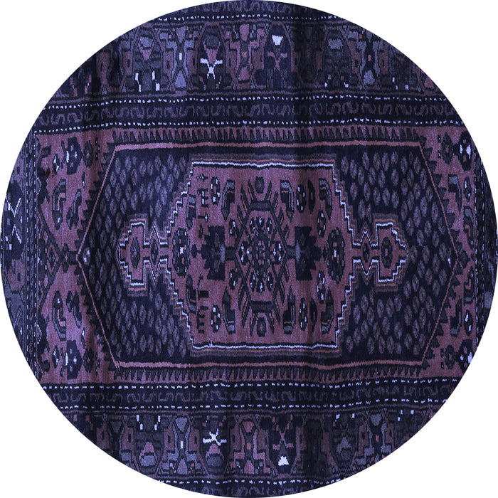 Round Persian Blue Traditional Rug, tr3113blu