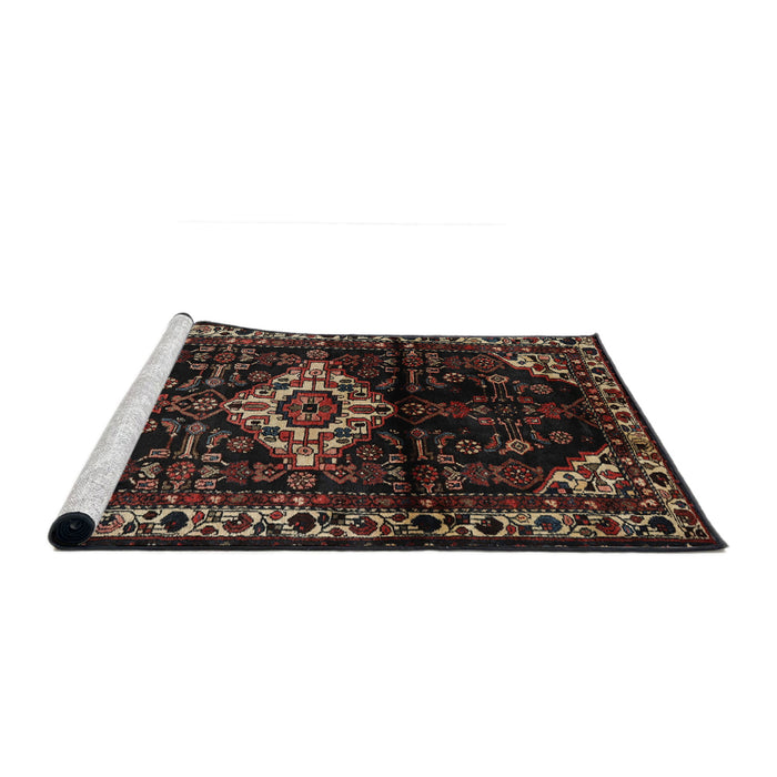 Sideview of Machine Washable Traditional Brown Rug, wshtr3114