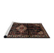 Sideview of Machine Washable Traditional Brown Rug, wshtr3114