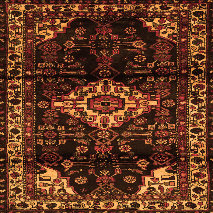 Serging Thickness of Persian Orange Traditional Rug, tr3114org