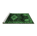 Sideview of Machine Washable Persian Emerald Green Traditional Area Rugs, wshtr3114emgrn