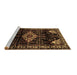 Sideview of Machine Washable Persian Brown Traditional Rug, wshtr3114brn