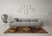 Machine Washable Persian Brown Traditional Rug in a Living Room,, wshtr3114brn