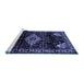 Sideview of Machine Washable Persian Blue Traditional Rug, wshtr3114blu