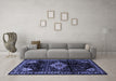 Machine Washable Persian Blue Traditional Rug in a Living Room, wshtr3114blu