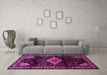 Machine Washable Persian Pink Traditional Rug in a Living Room, wshtr3114pnk