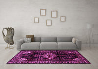 Machine Washable Persian Pink Traditional Rug, wshtr3114pnk