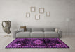 Machine Washable Persian Purple Traditional Area Rugs in a Living Room, wshtr3114pur