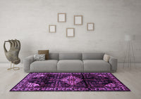 Machine Washable Persian Purple Traditional Rug, wshtr3114pur