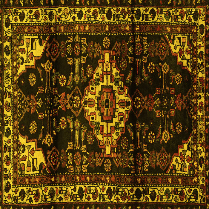 Square Persian Yellow Traditional Rug, tr3114yw
