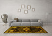 Machine Washable Persian Yellow Traditional Rug in a Living Room, wshtr3114yw