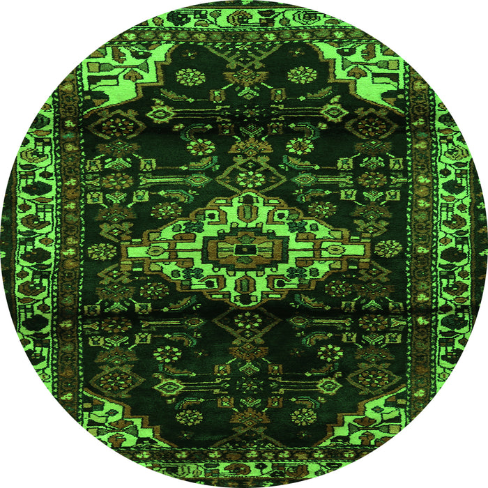 Square Persian Green Traditional Rug, tr3114grn