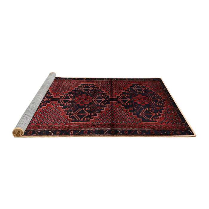 Sideview of Machine Washable Traditional Bakers Brown Rug, wshtr3115