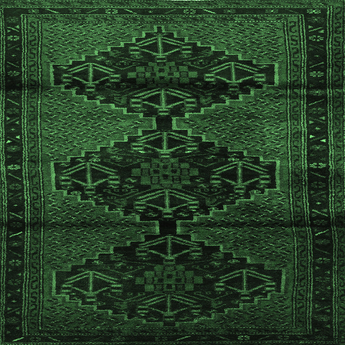 Square Persian Emerald Green Traditional Rug, tr3115emgrn