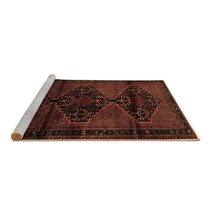 Sideview of Machine Washable Persian Brown Traditional Rug, wshtr3115brn