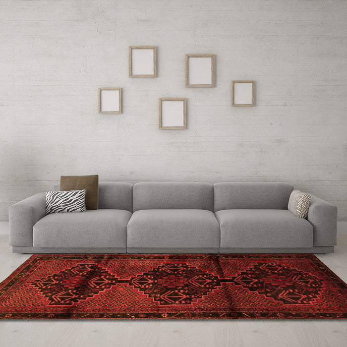 Machine Washable Persian Orange Traditional Area Rugs in a Living Room, wshtr3115org