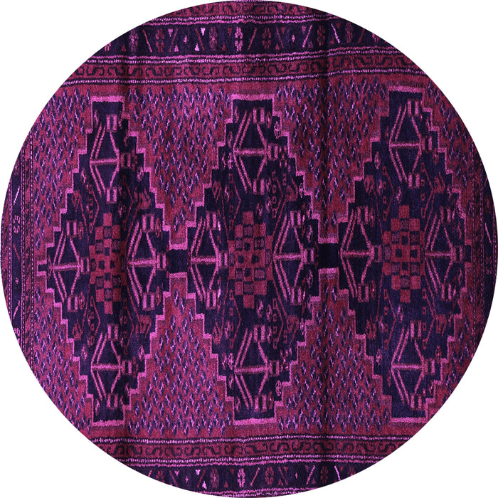 Round Persian Purple Traditional Rug, tr3115pur