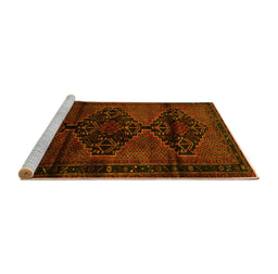 Sideview of Machine Washable Persian Yellow Traditional Rug, wshtr3115yw