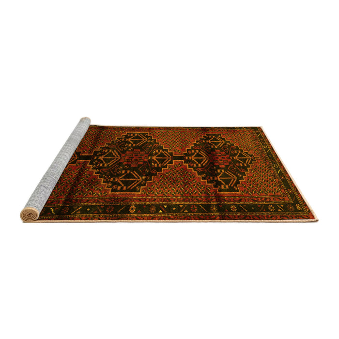 Sideview of Machine Washable Persian Yellow Traditional Rug, wshtr3115yw