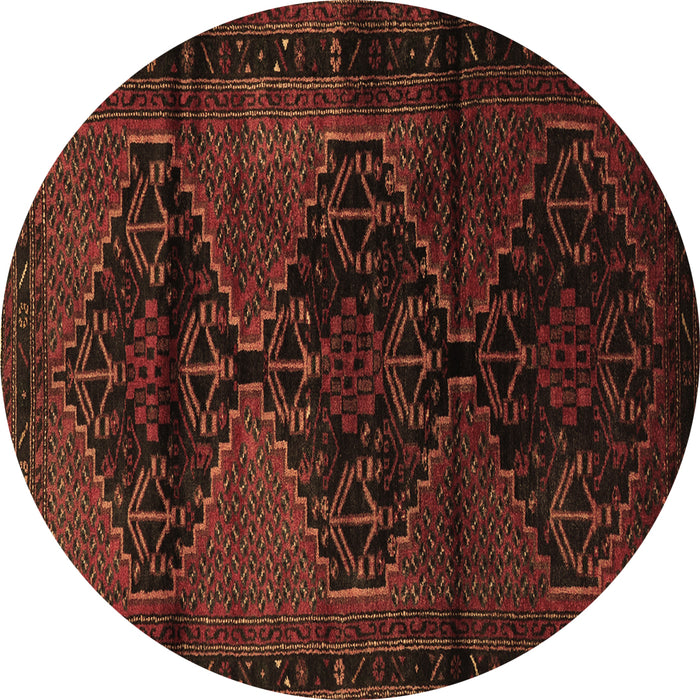 Round Persian Brown Traditional Rug, tr3115brn